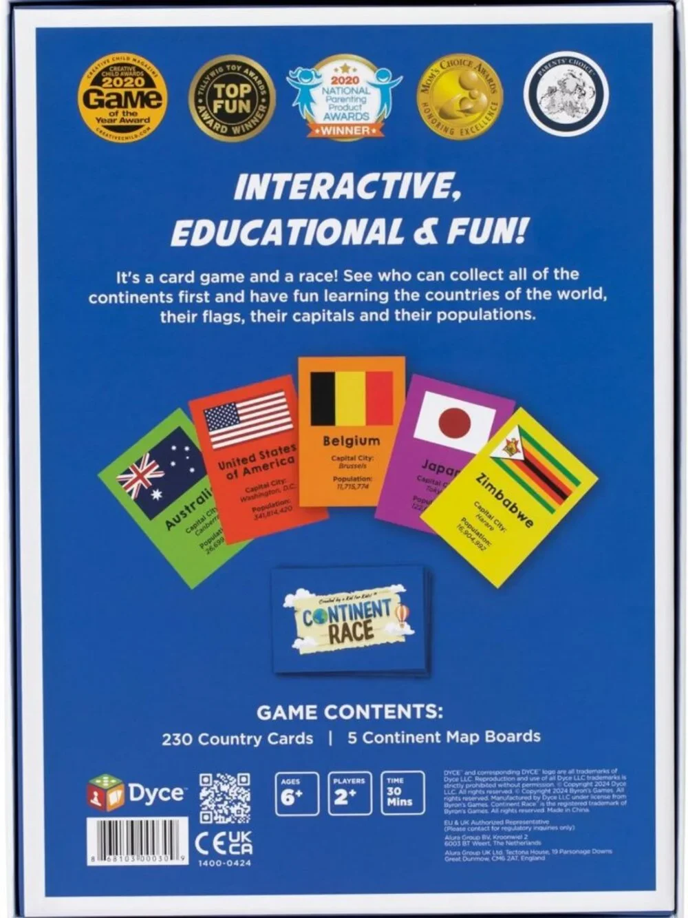 Geography Board Game for Kids & Family - Learn Flags & Countries Worldwide
